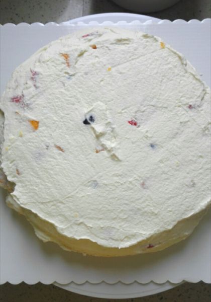 水果奶油裱花蛋糕的做法操作步骤第24步：奶油要盖住水果